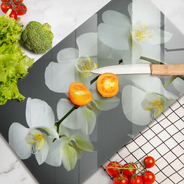 Zaščitna plošča za štedilnik Cvetovi belih orhidej