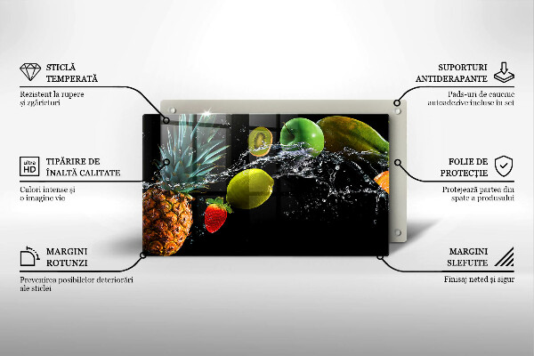 Zaščitna plošča za štedilnik Sadje v vodi