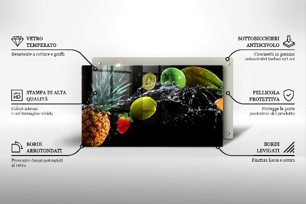 Zaščitna plošča za štedilnik Sadje v vodi