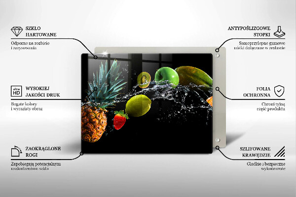 Zaščitna plošča za štedilnik Sadje v vodi