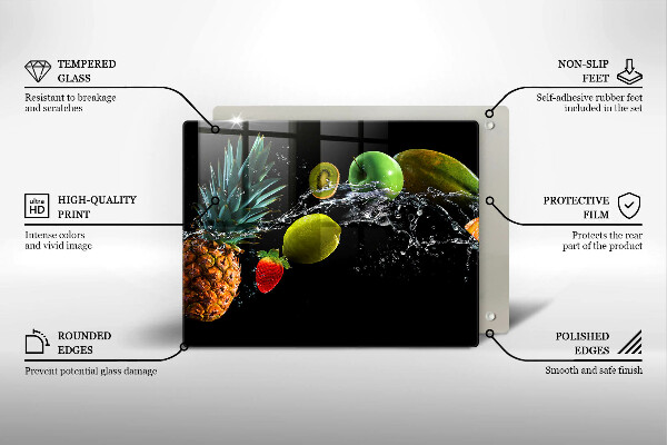 Zaščitna plošča za štedilnik Sadje v vodi