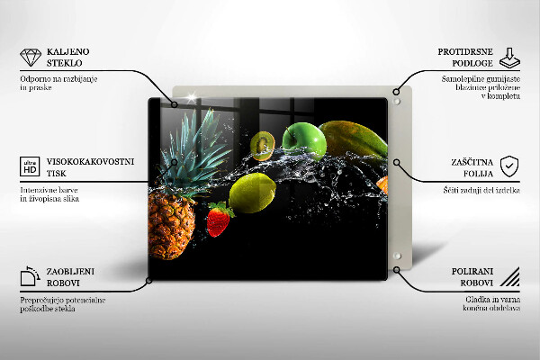 Zaščitna plošča za štedilnik Sadje v vodi