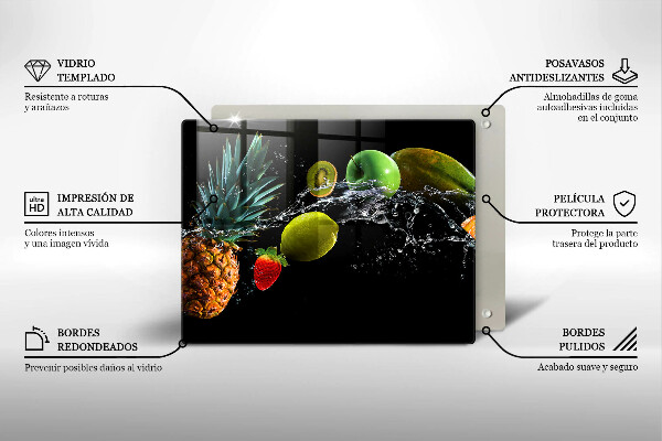 Zaščitna plošča za štedilnik Sadje v vodi