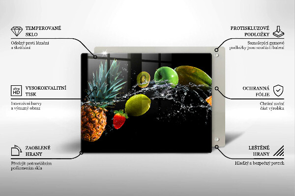 Zaščitna plošča za štedilnik Sadje v vodi