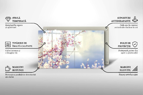 Zaščitna plošča za štedilnik Cvetoče drevo