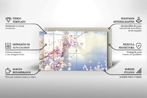 Zaščitna plošča za štedilnik Cvetoče drevo