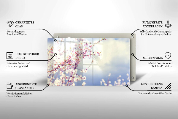 Zaščitna plošča za štedilnik Cvetoče drevo