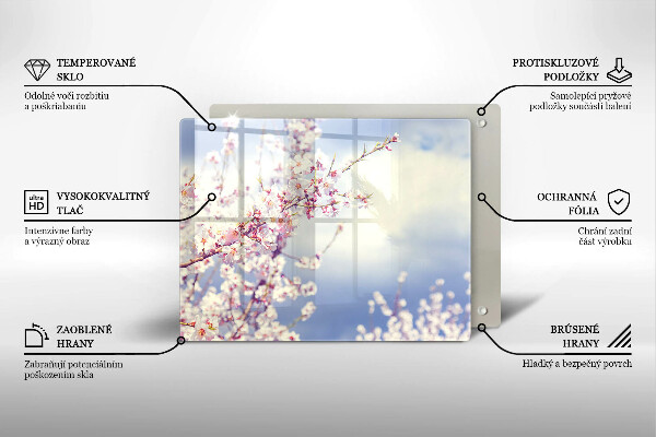 Zaščitna plošča za štedilnik Cvetoče drevo
