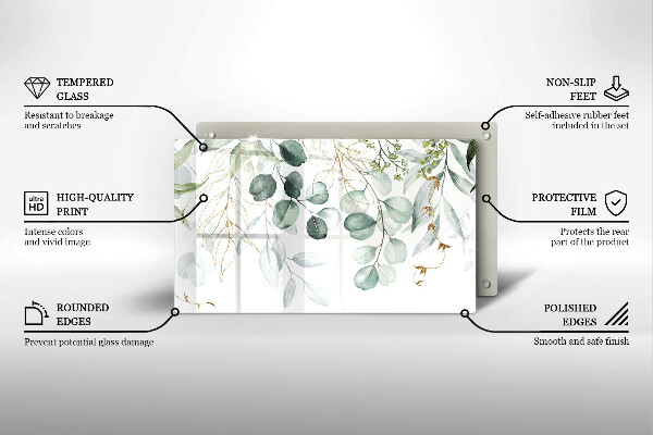 Zaščitna plošča za štedilnik Poslikane rastline