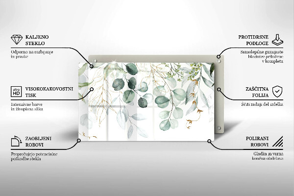 Zaščitna plošča za štedilnik Poslikane rastline