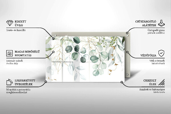 Zaščitna plošča za štedilnik Poslikane rastline