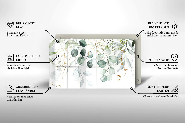 Zaščitna plošča za štedilnik Poslikane rastline