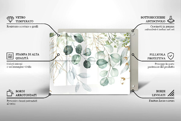 Zaščitna plošča za štedilnik Poslikane rastline