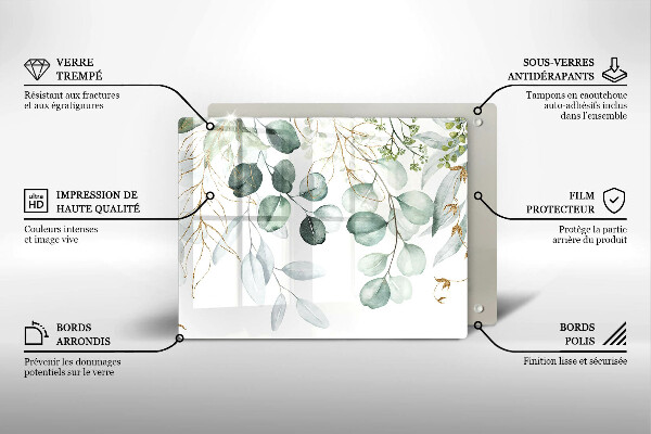 Zaščitna plošča za štedilnik Poslikane rastline