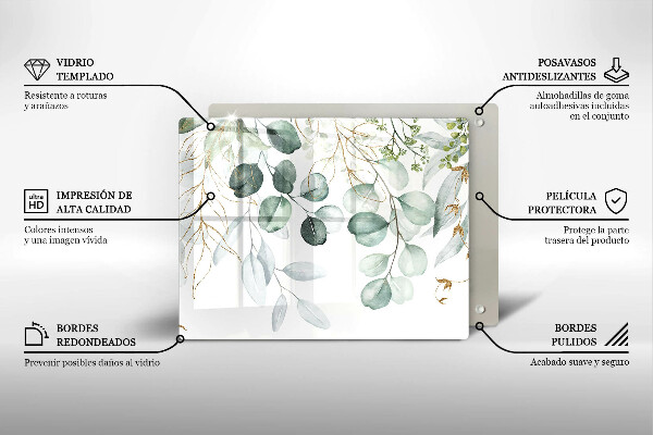 Zaščitna plošča za štedilnik Poslikane rastline