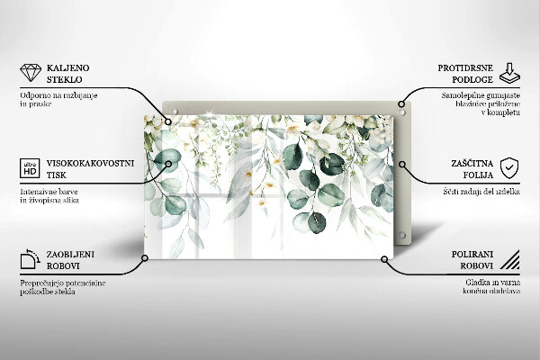 Zaščitna plošča za štedilnik Akvarelne rastline