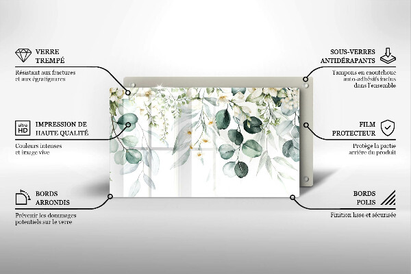 Zaščitna plošča za štedilnik Akvarelne rastline