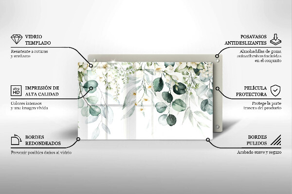 Zaščitna plošča za štedilnik Akvarelne rastline