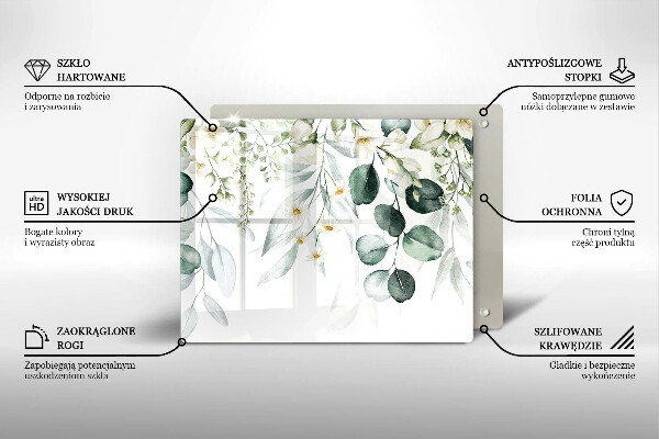 Zaščitna plošča za štedilnik Akvarelne rastline