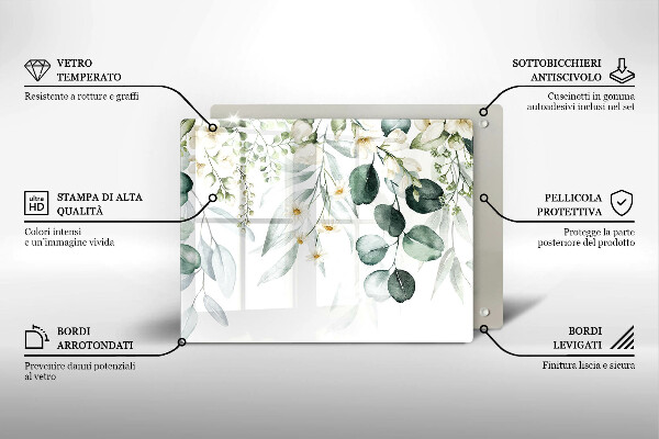 Zaščitna plošča za štedilnik Akvarelne rastline