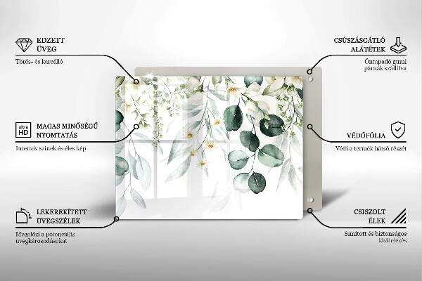 Zaščitna plošča za štedilnik Akvarelne rastline