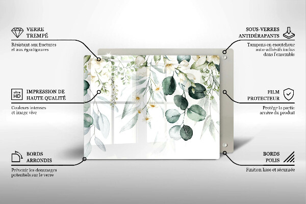 Zaščitna plošča za štedilnik Akvarelne rastline