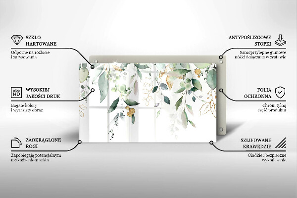 Zaščitna plošča za štedilnik Akvarelni listi