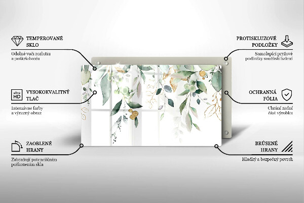 Zaščitna plošča za štedilnik Akvarelni listi