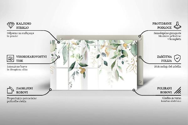 Zaščitna plošča za štedilnik Akvarelni listi