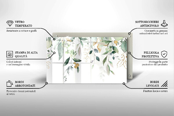 Zaščitna plošča za štedilnik Akvarelni listi