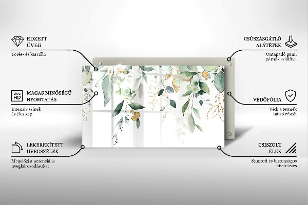 Zaščitna plošča za štedilnik Akvarelni listi
