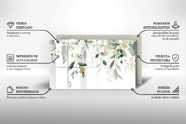 Zaščitna plošča za štedilnik Akvarelni listi