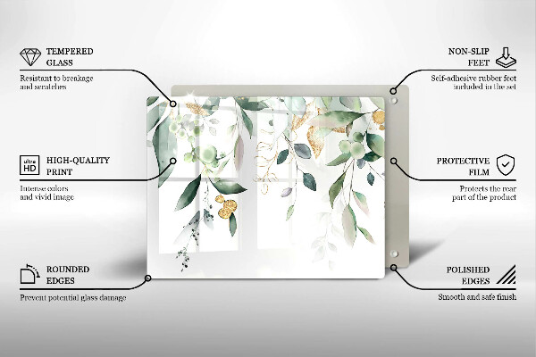 Zaščitna plošča za štedilnik Akvarelni listi