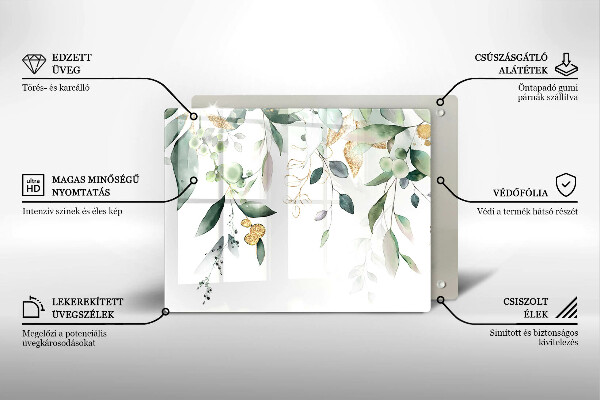 Zaščitna plošča za štedilnik Akvarelni listi