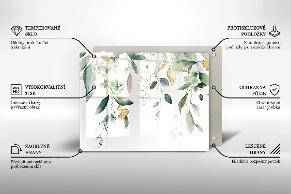Zaščitna plošča za štedilnik Akvarelni listi