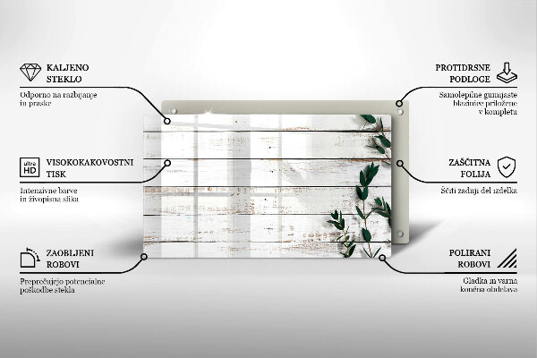 Zaščitna plošča za štedilnik Stare deske in listi