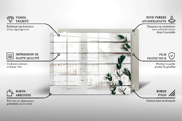Zaščitna plošča za štedilnik Stare deske in listi