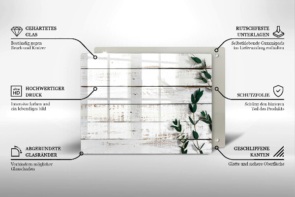 Zaščitna plošča za štedilnik Stare deske in listi