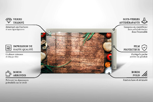 Zaščitna plošča za štedilnik Lesena kuhinjska deska