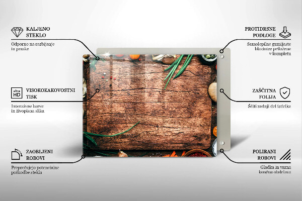 Zaščitna plošča za štedilnik Lesena kuhinjska deska