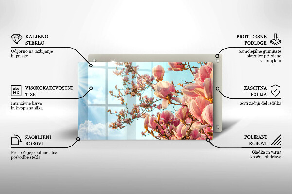 Zaščitna plošča za štedilnik Drevo rožnatih cvetov