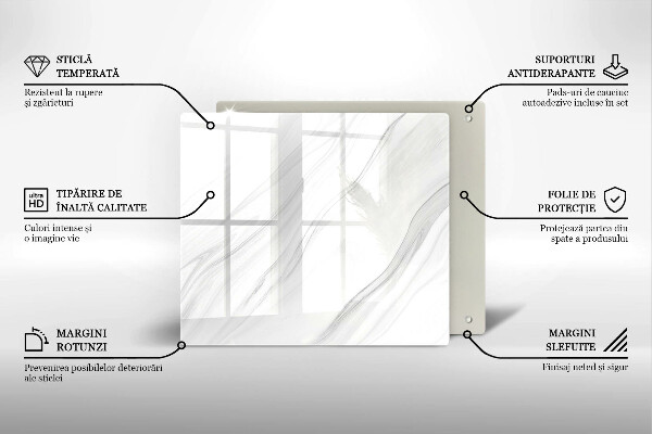 Stenska zaščitna plošča za štedilnik Nežen marmor