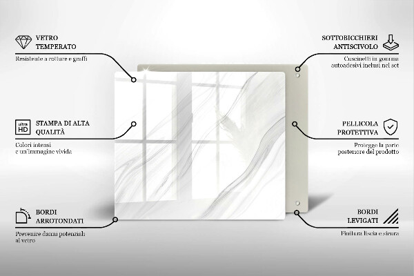 Stenska zaščitna plošča za štedilnik Nežen marmor
