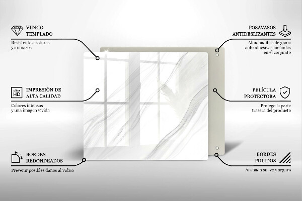 Stenska zaščitna plošča za štedilnik Nežen marmor
