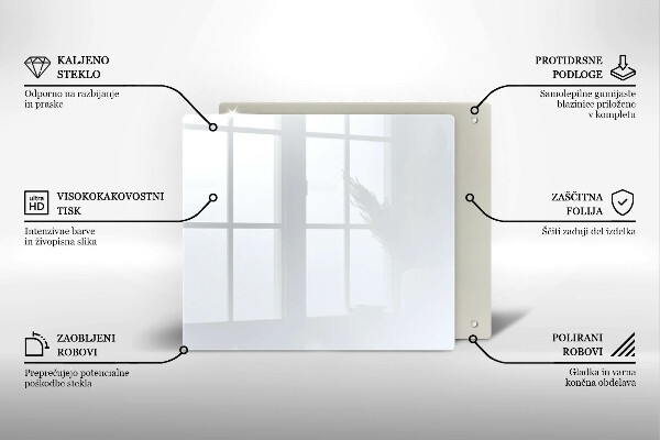Zaščitna plošča za štedilnik Bela barva