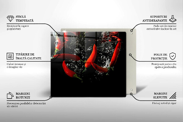 Stenska zaščitna plošča za štedilnik Čili paprike v vodi