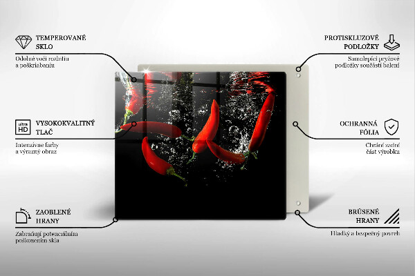 Stenska zaščitna plošča za štedilnik Čili paprike v vodi