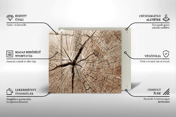 Zaščitna plošča za štedilnik Prerez drevesa