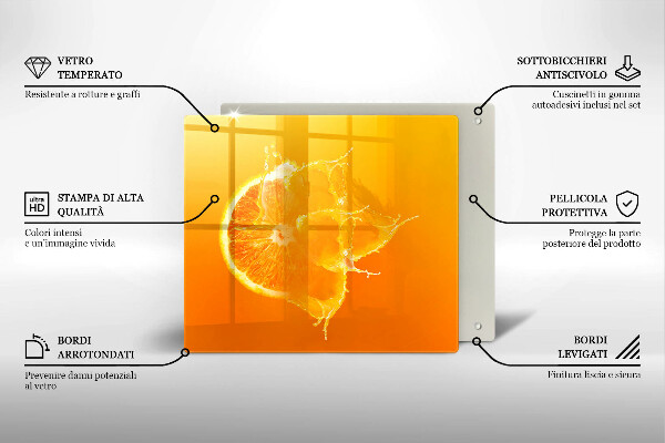 Zaščitna plošča za štedilnik Sočno oranžno sadje