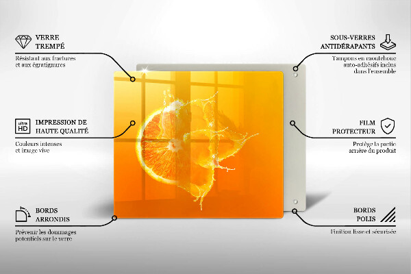 Zaščitna plošča za štedilnik Sočno oranžno sadje